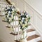 25" Spring Blue Rose Teardrop Floral Swag – Artificial Front Door, Window, Porch & Stair Railing Hanging Decoration for Indoor & Outdoor Home, Wedding & Holiday Décor